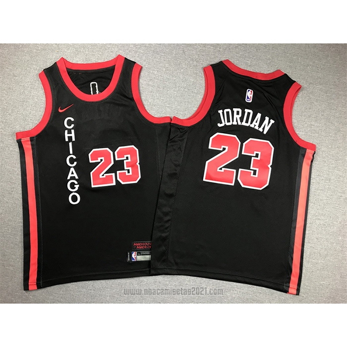Camiseta Nino Chicago Bulls Michael Jordan #23 Ciudad 2023-24 Negro